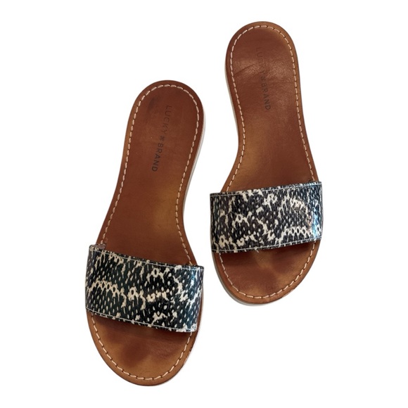Lucky Brand | Snakeskin Slide / Thong Sandal | Size 9 - Picture 5 of 16